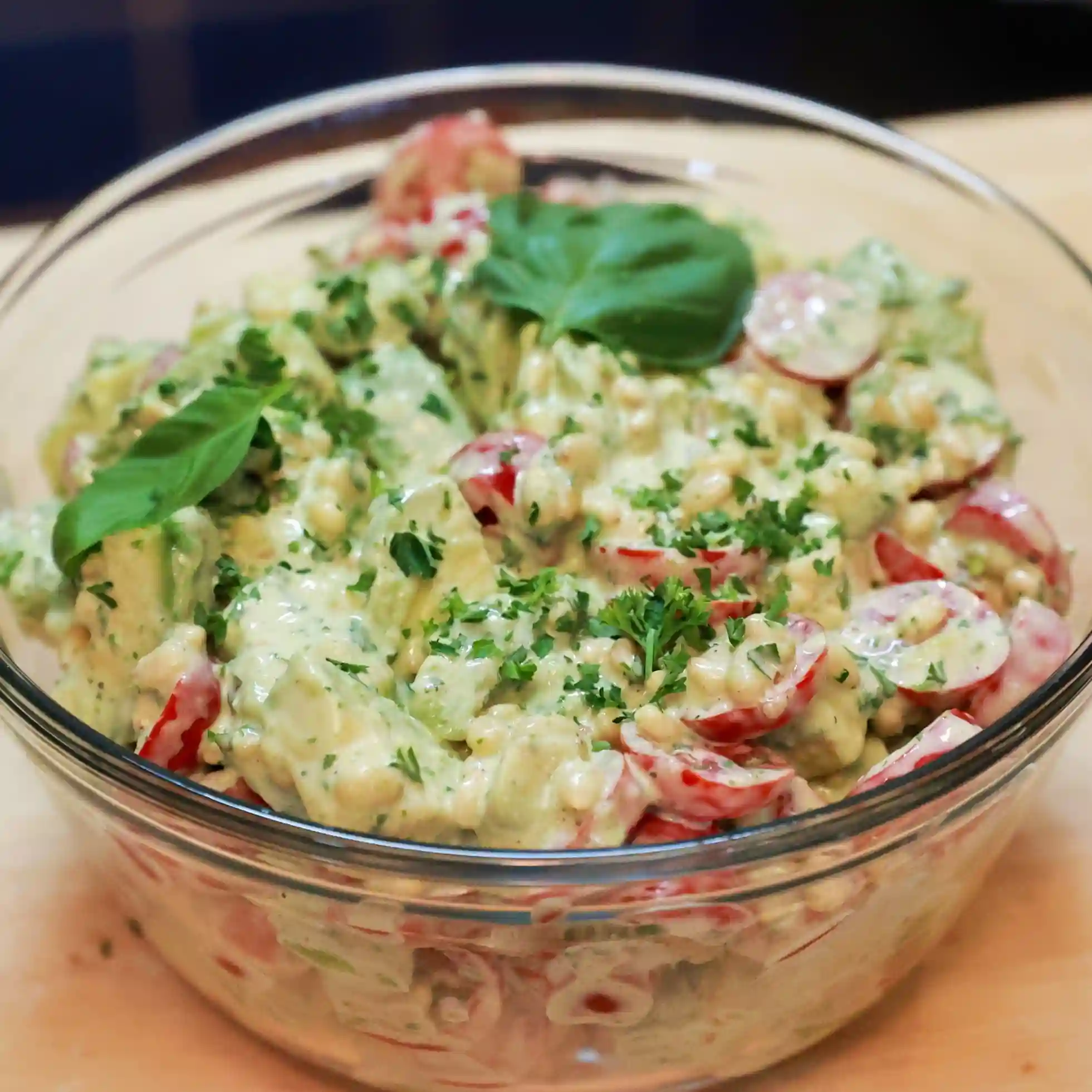 Salade au Basilic et Avocat