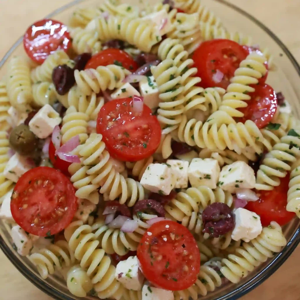 Greek Pasta Salad with Fresh Oregano Vinaigrette
