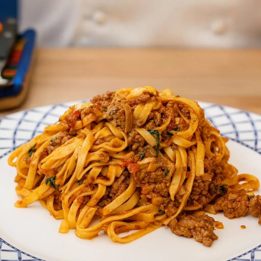 Linguine au bœuf au curry