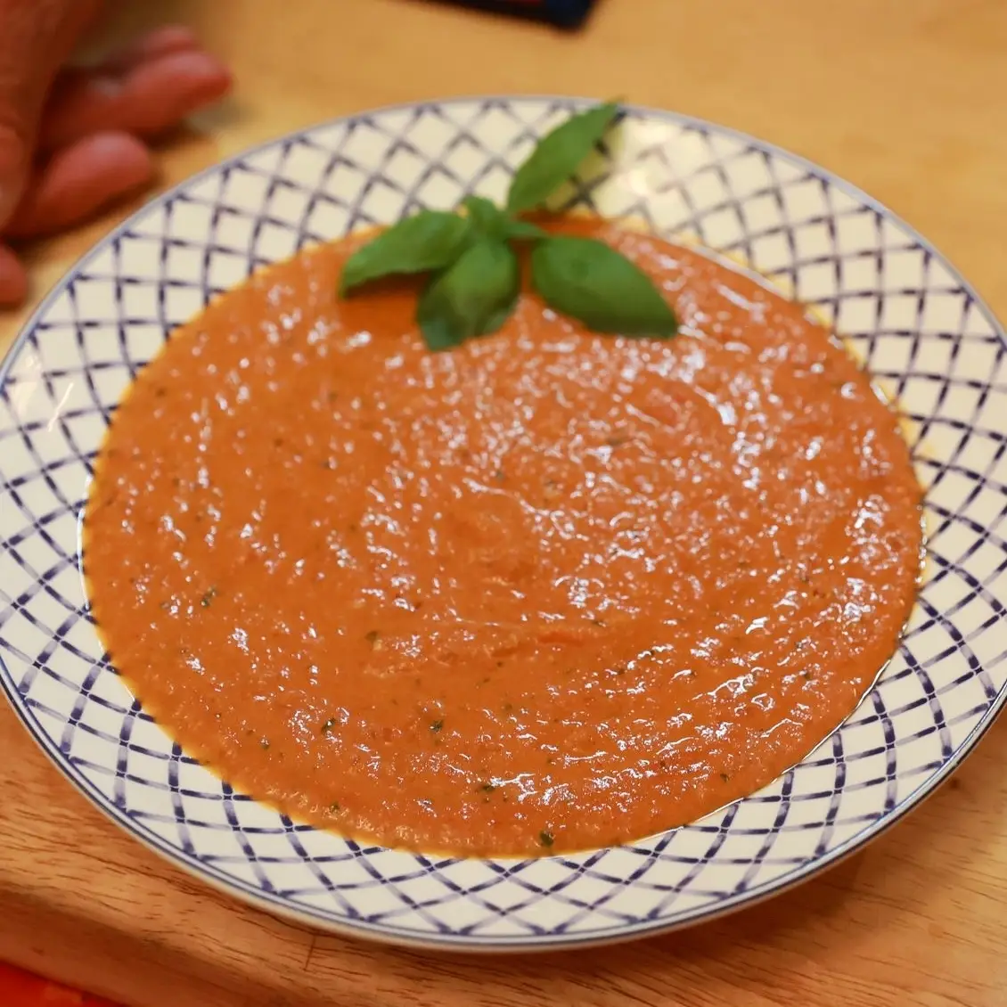 Creamy Tomato Soup with Fresh Basil
