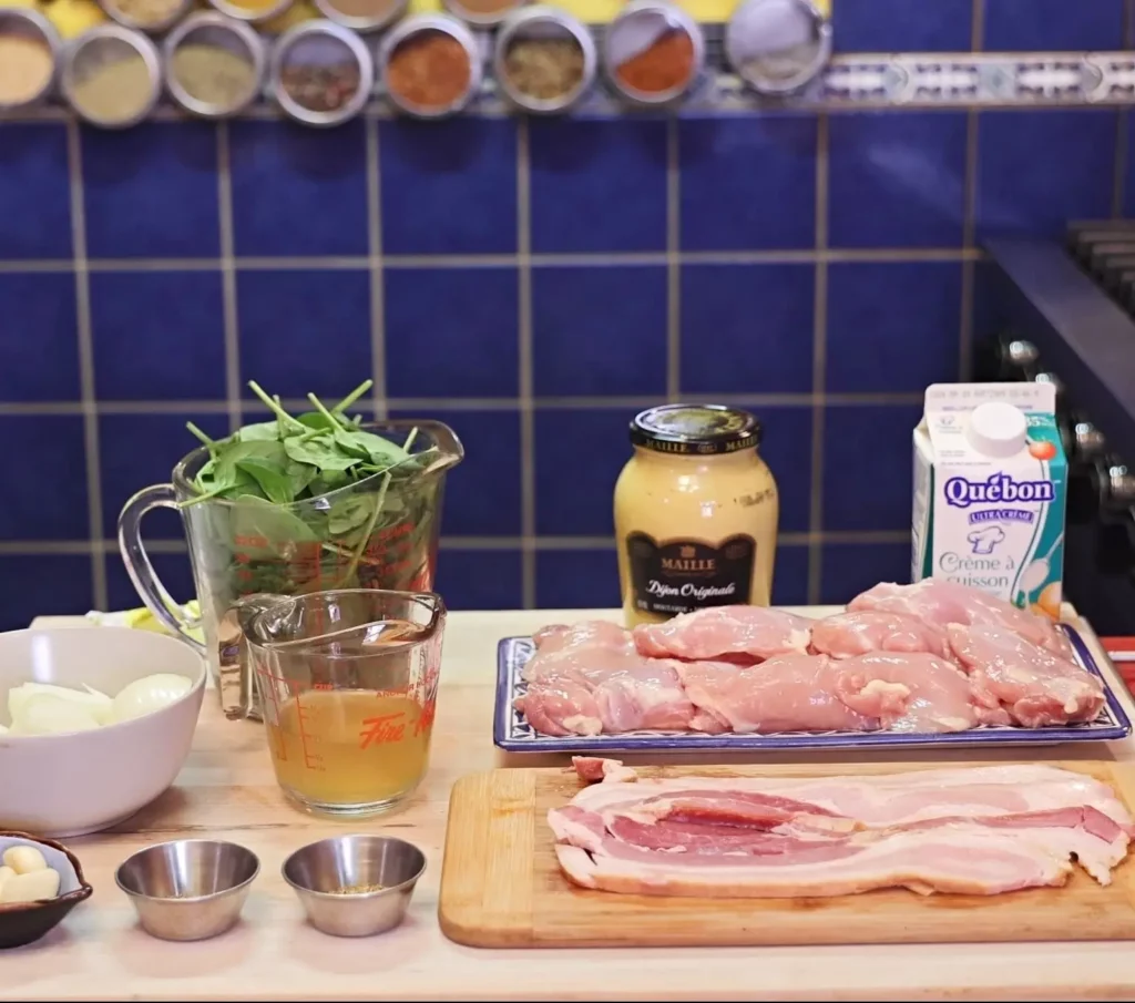 Easy Bacon Mustard Chicken in Cream Sauce