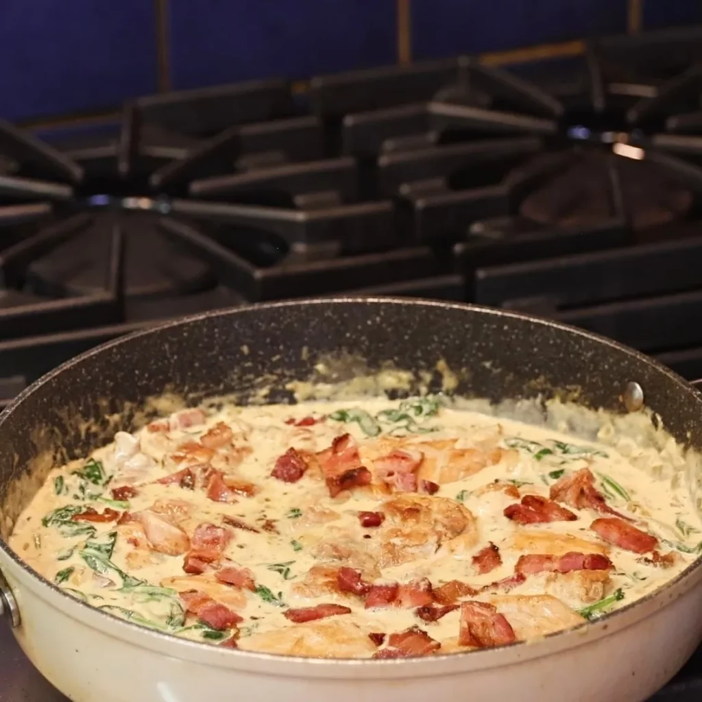 Easy Bacon Mustard Chicken in Cream Sauce