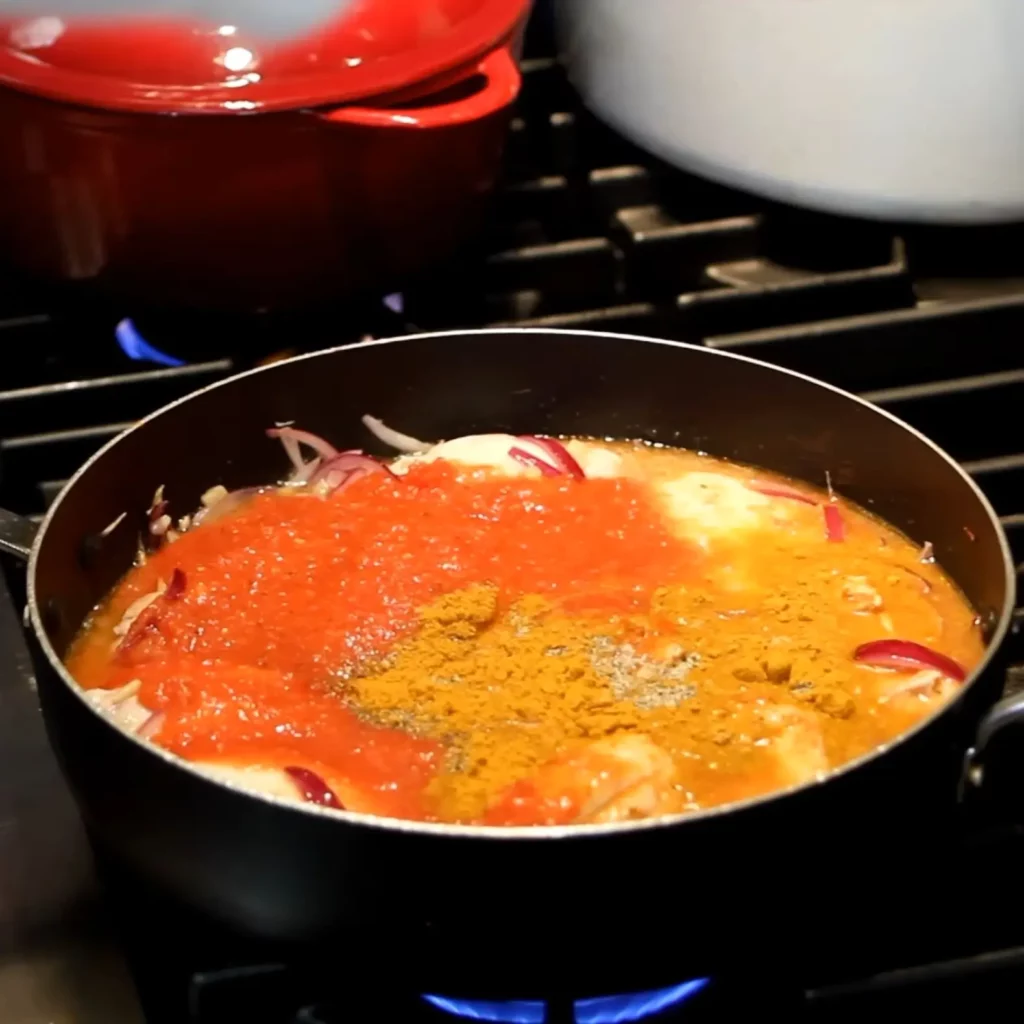 Curry de poulet cr&eacute;meux au lait de coco 