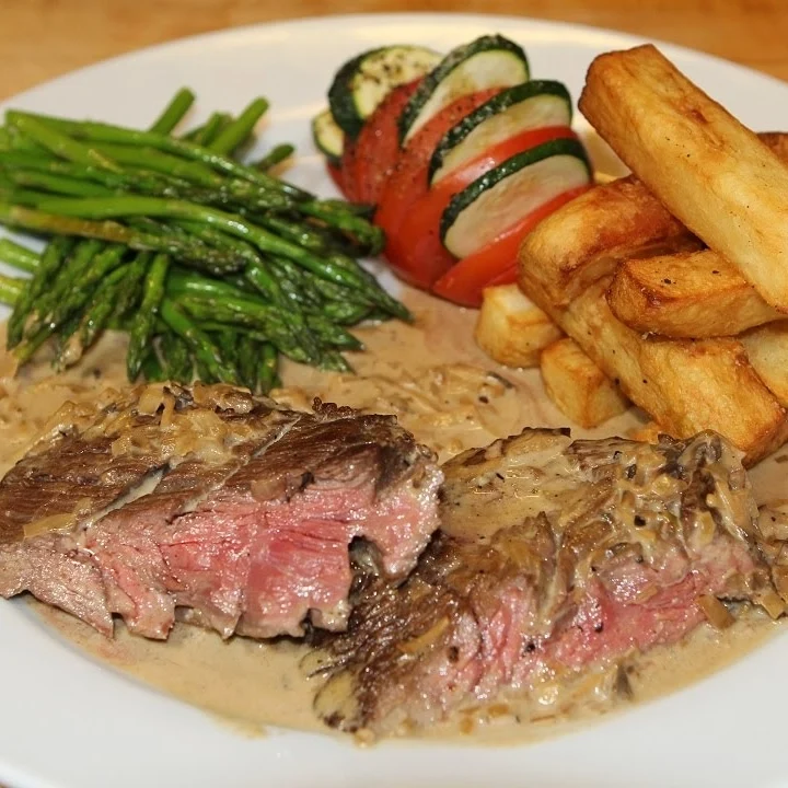 bavette de bœuf sauce Roquefort