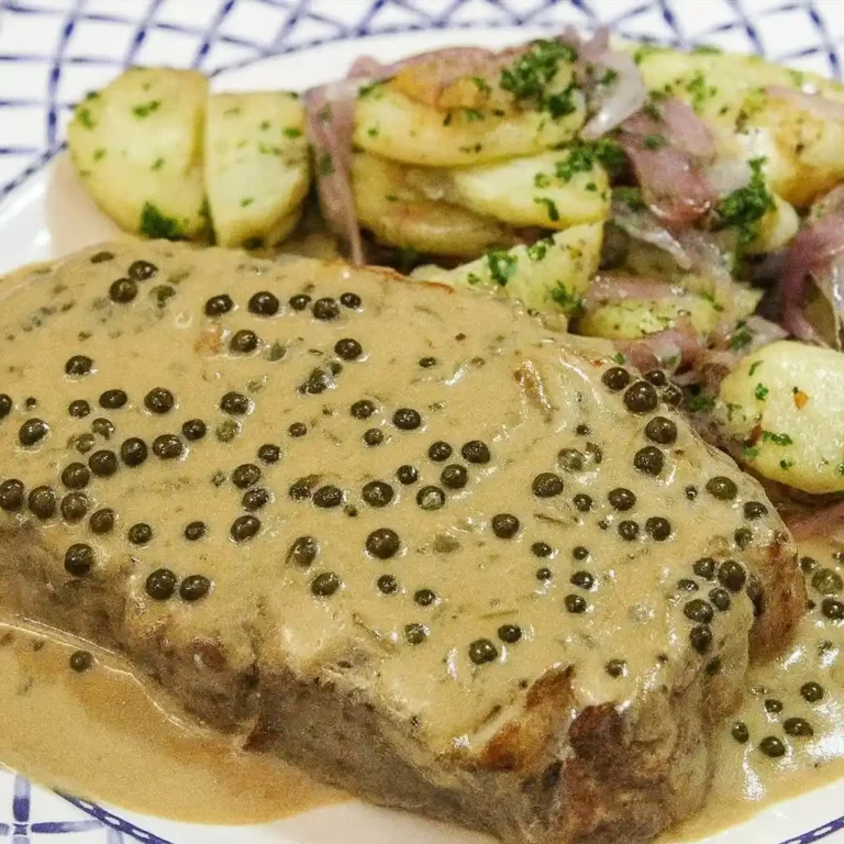 Steak au poivre vert