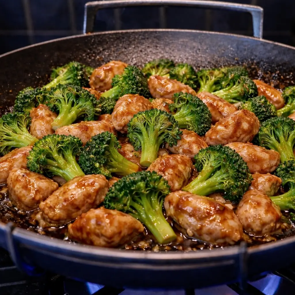 Saut&eacute; de poulet au brocoli &agrave; la po&ecirc;le 