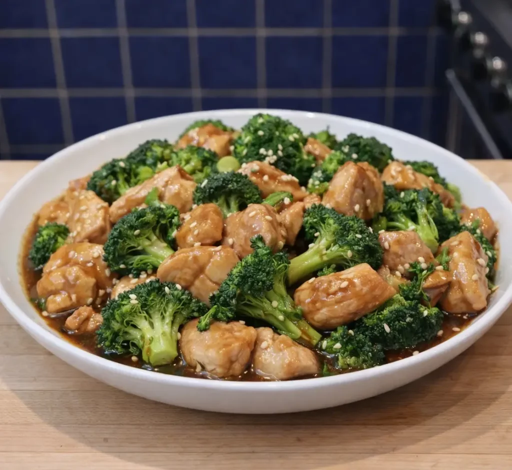 Saut&eacute; de poulet au brocoli &agrave; la po&ecirc;le