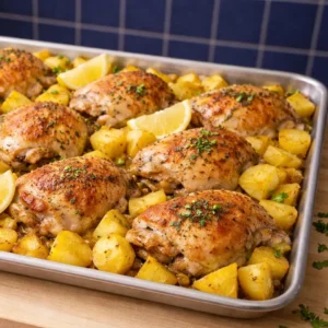 One-Pan Lemon Garlic Chicken and Potatoes