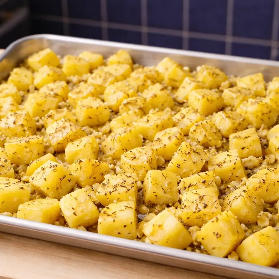 Poulet citron-ail et pommes de terre