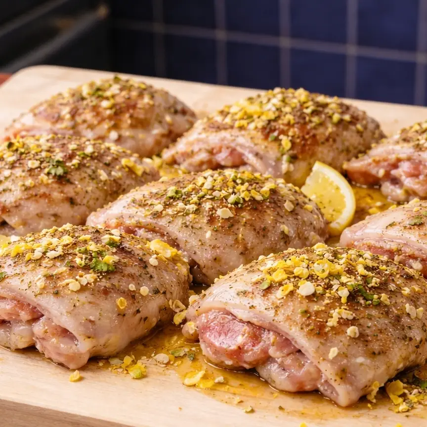 Poulet citron-ail et pommes de terre