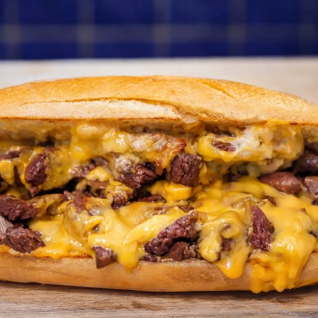 DUMAS Cheesesteak &mdash; Hanger Steak, Cheddar Cheese Sauce & Caramelized Onions