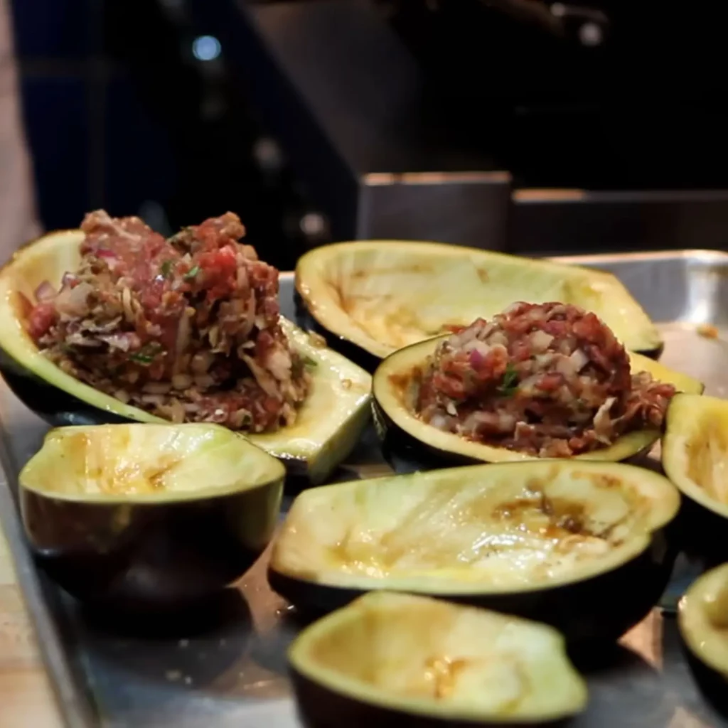 Stuffed Eggplants with Ground Beef