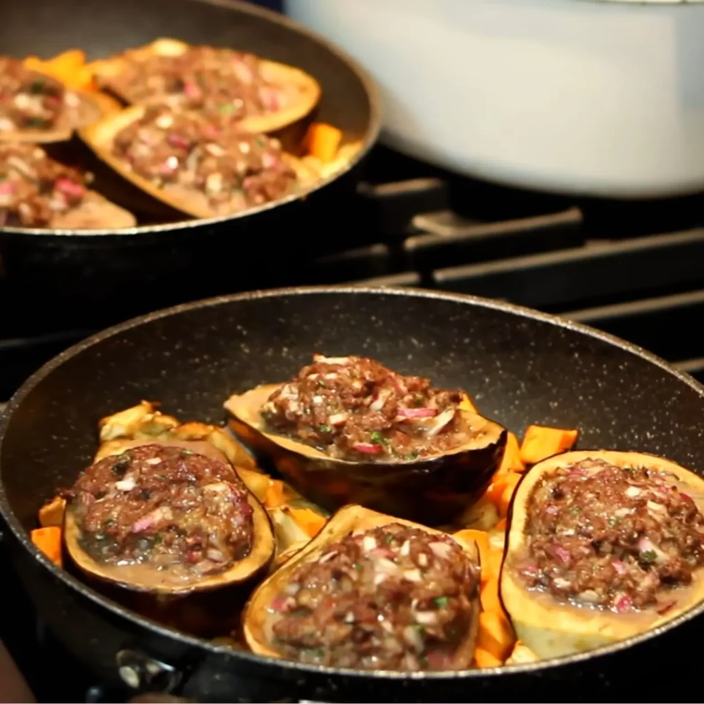 Stuffed Eggplants with Ground Beef