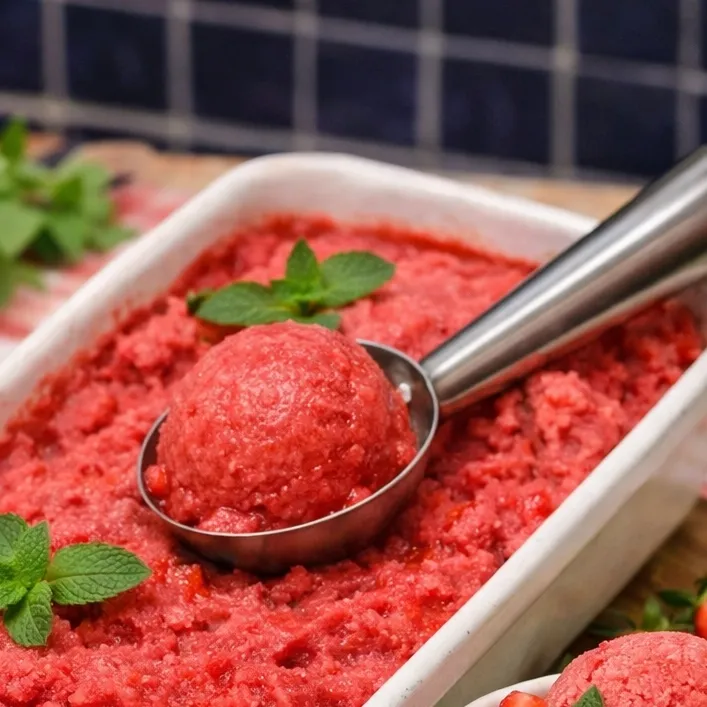 Sorbet aux Fraises Maison