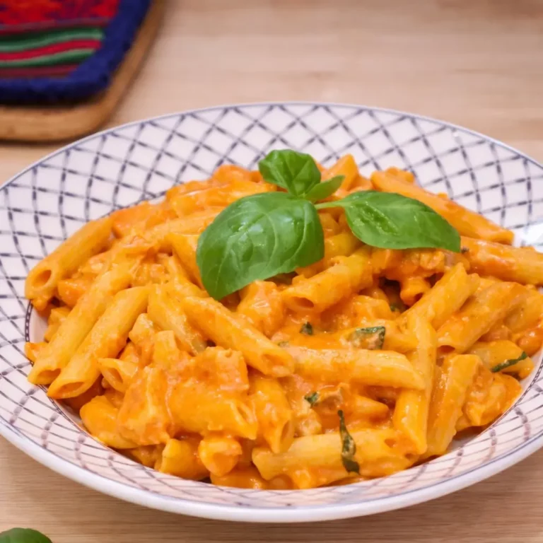 P&acirc;tes penne &eacute;pic&eacute;es et cr&eacute;meuses au poulet