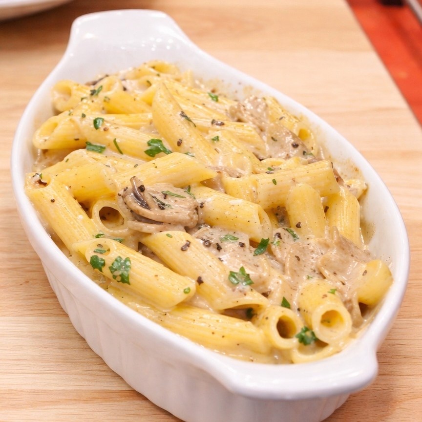 P&acirc;tes cr&eacute;meuses aux champignons
