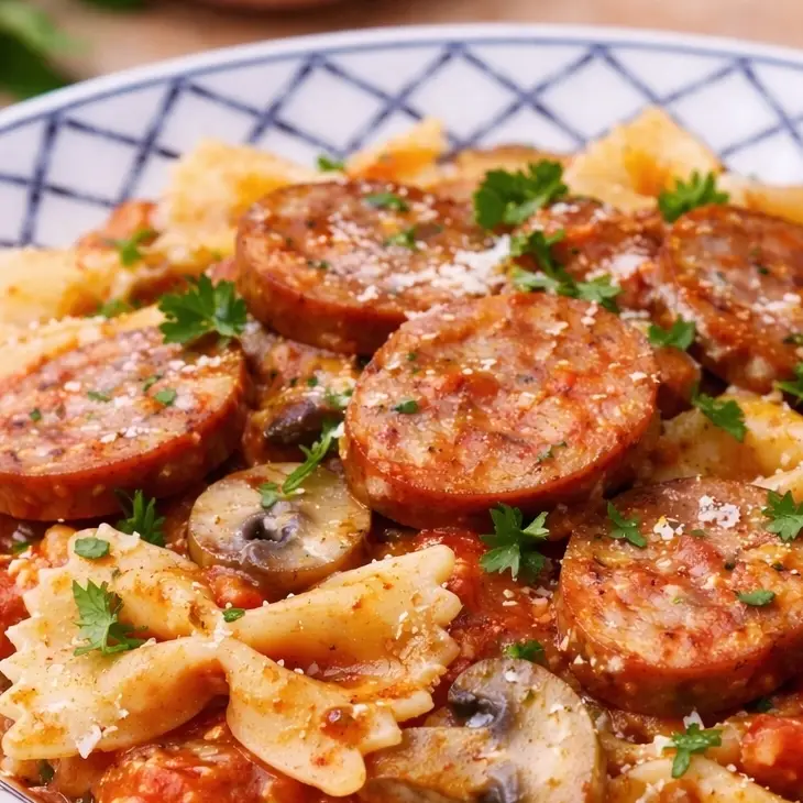 P&acirc;tes &agrave; la saucisse fum&eacute;e