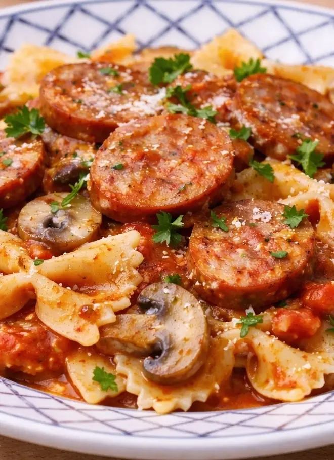 P&acirc;tes &agrave; la saucisse fum&eacute;e