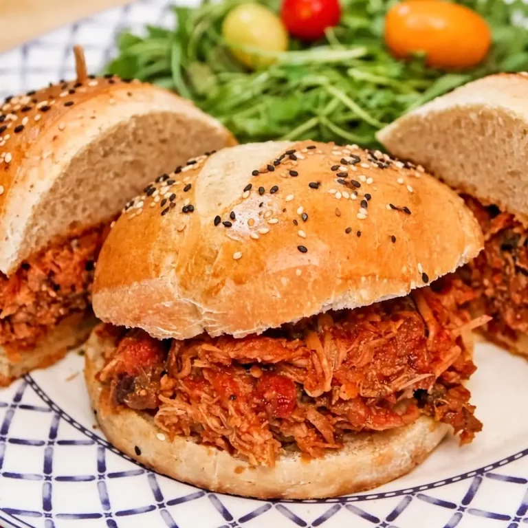 Sandwich au porc effiloch&eacute;