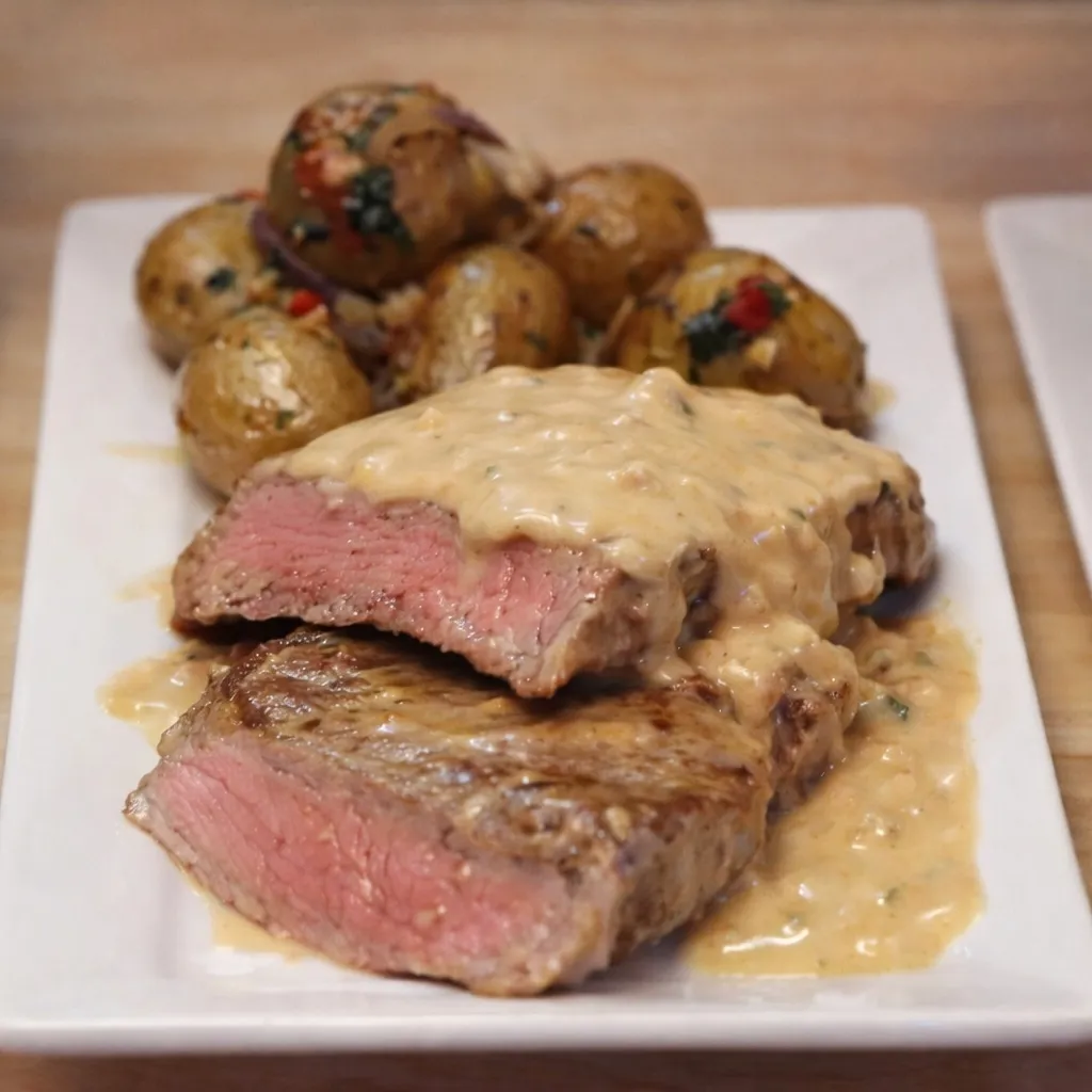 Steak with Maroilles Sauce