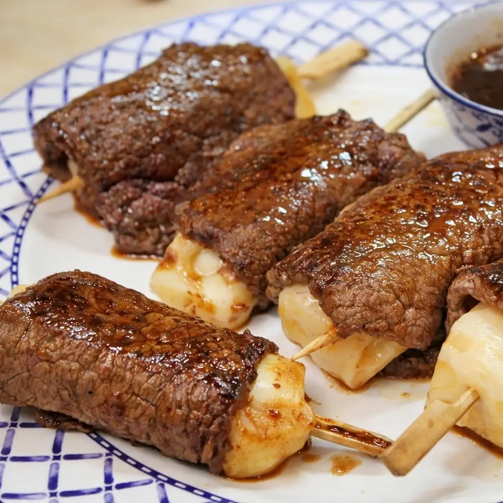 Yakitori de b&oelig;uf au fromage 