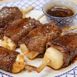 Yakitori de b&oelig;uf au fromage