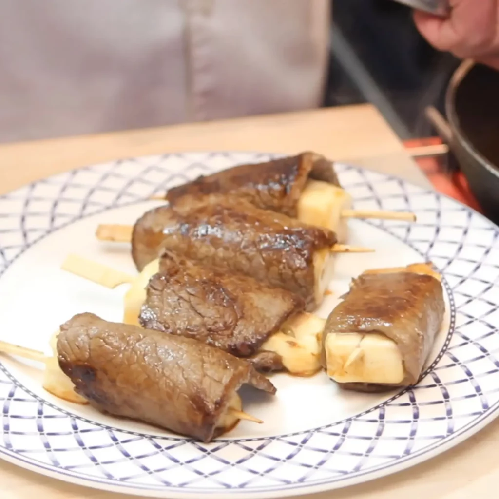 Yakitori de b&oelig;uf au fromage 