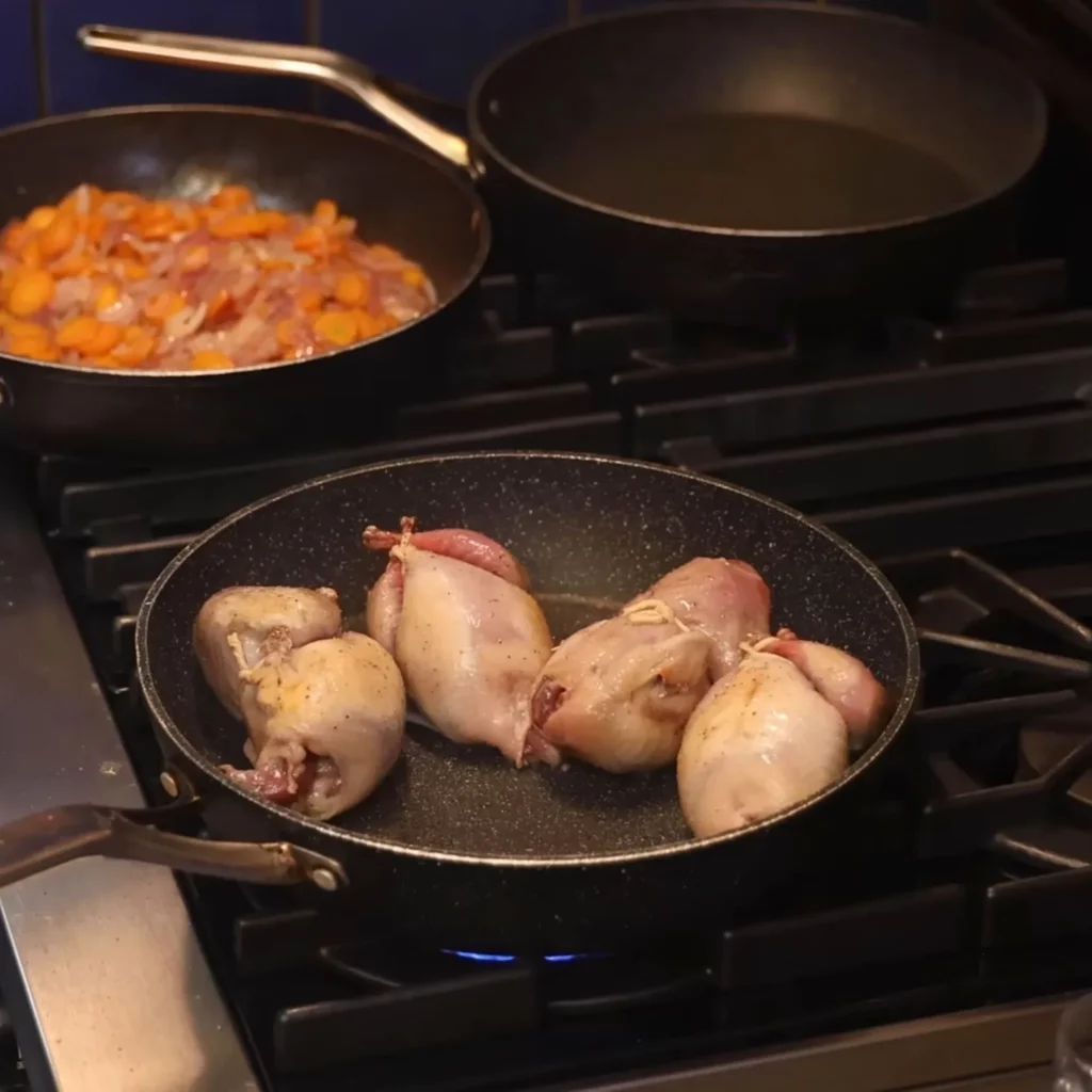 Roasted Quail with Blueberry Sauce