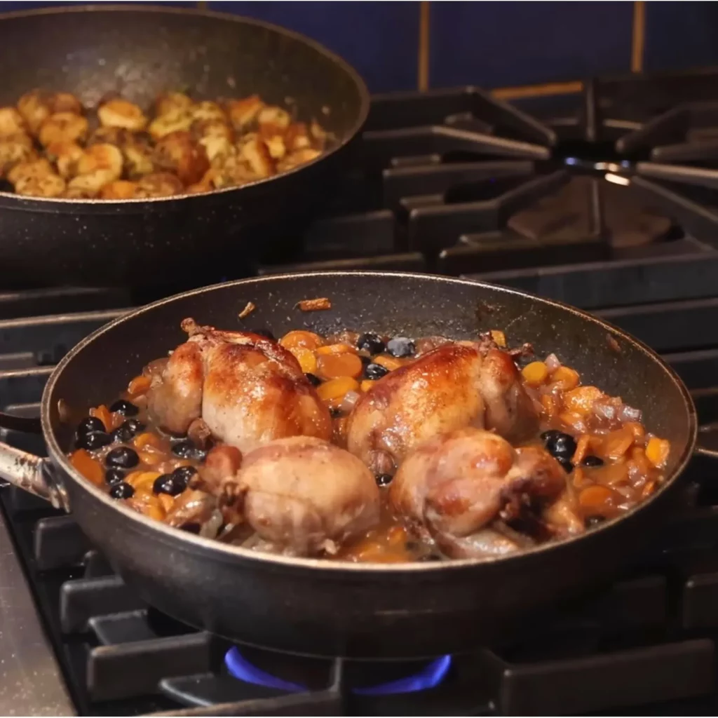 Cailles sauce bleuets