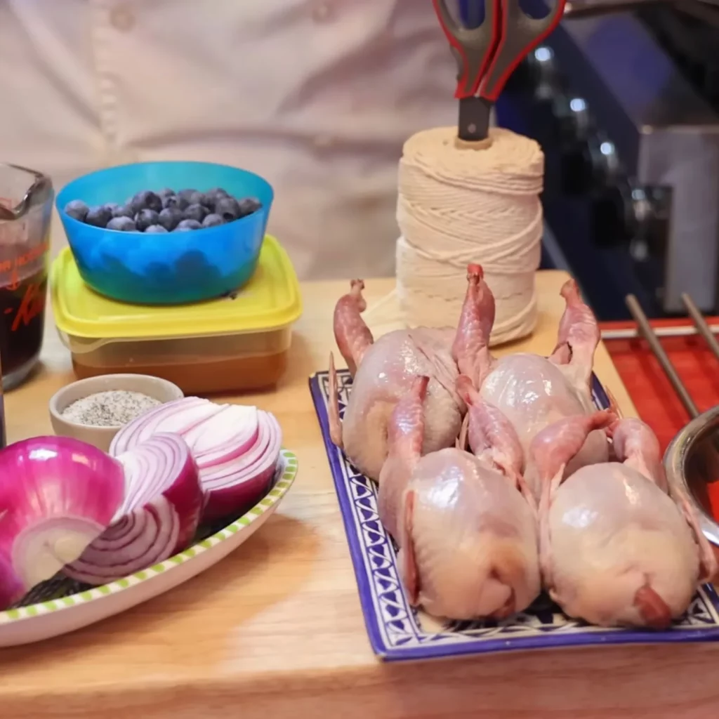 Cailles sauce bleuets