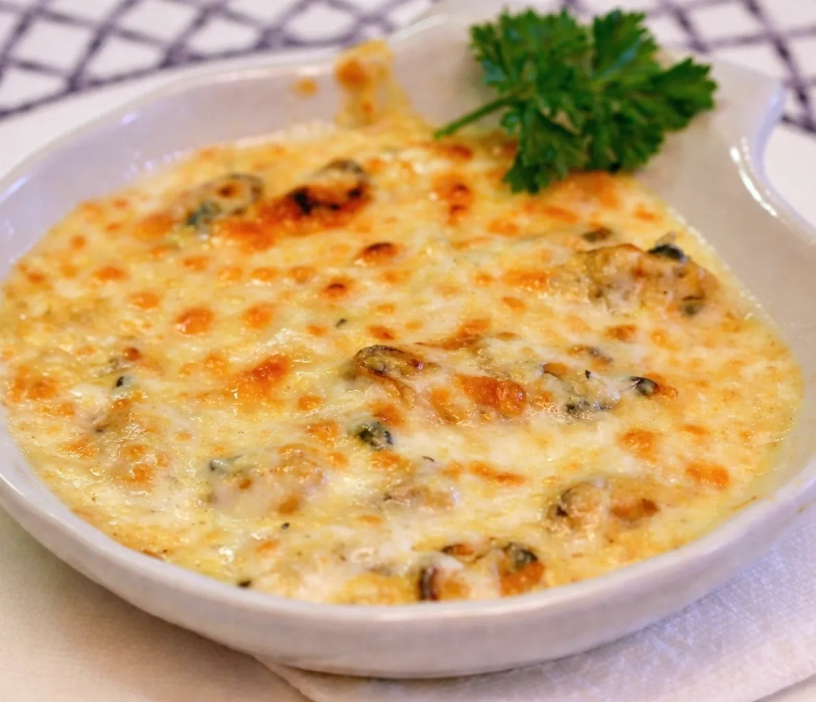 Coquilles de moules gratinées