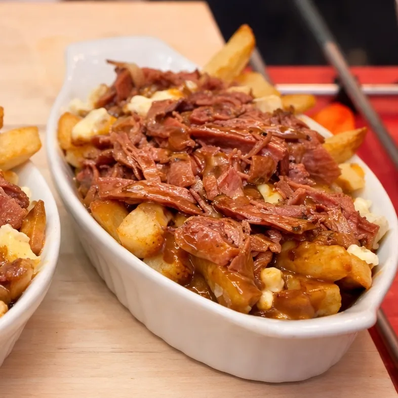 Poutine montr&eacute;alaise au smoked meat