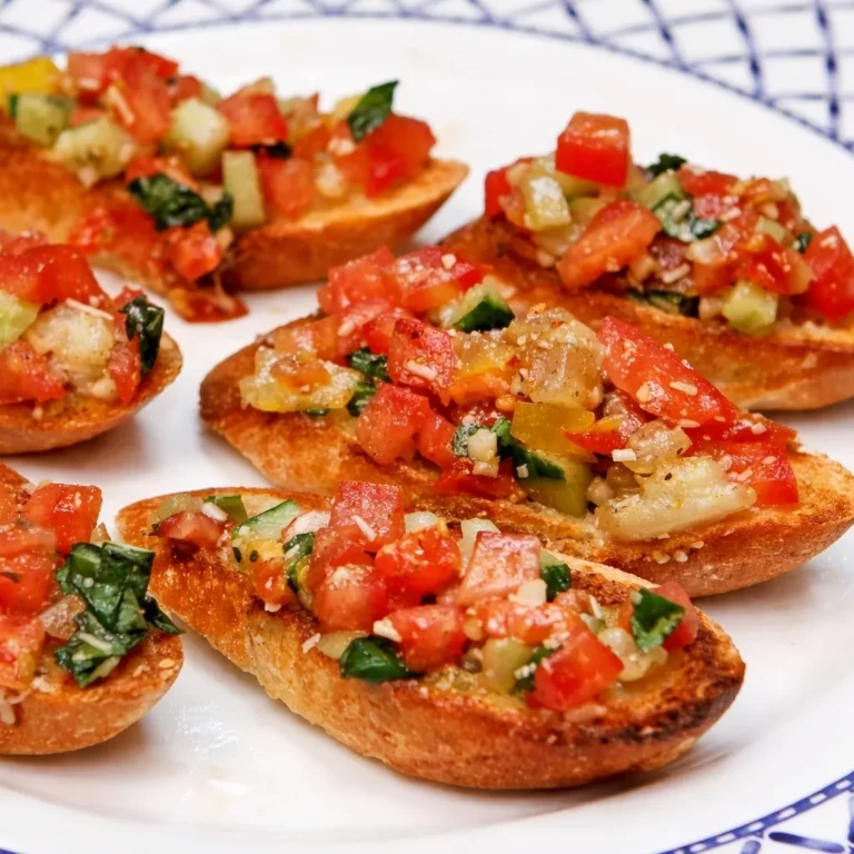 Fresh Tomato Bruschetta on Grilled Baguette