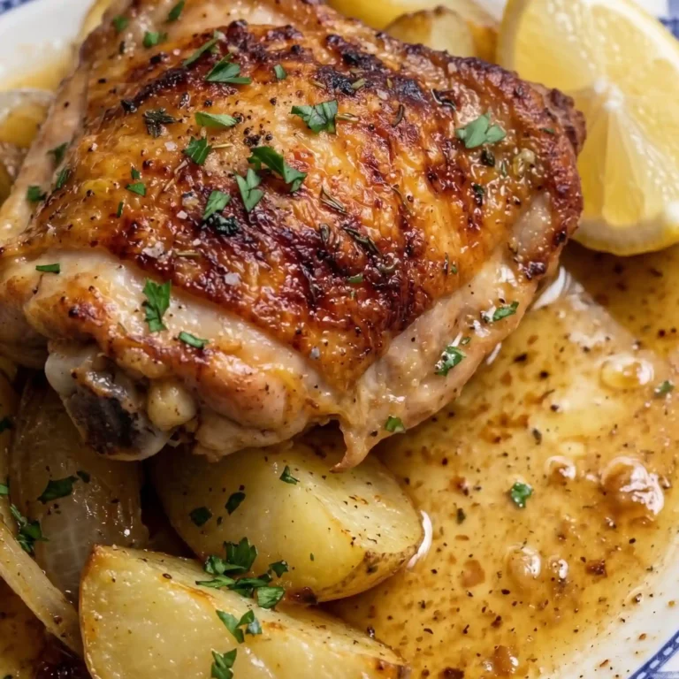 Cuisses de poulet avec pommes de terre au four