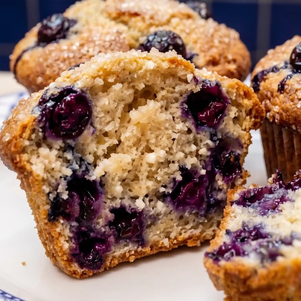 Muffins prot&eacute;in&eacute;s aux bleuets et cottage cheese