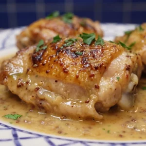 Cuisses de poulet &agrave; la cr&egrave;me de Dijon