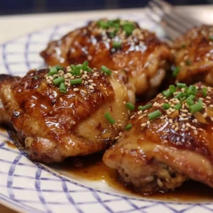 Cuisses de poulet miel et ail au four