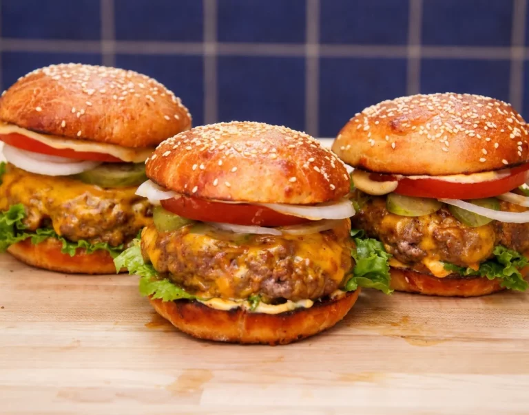Homemade Whopper Style Burger with Brioche Buns