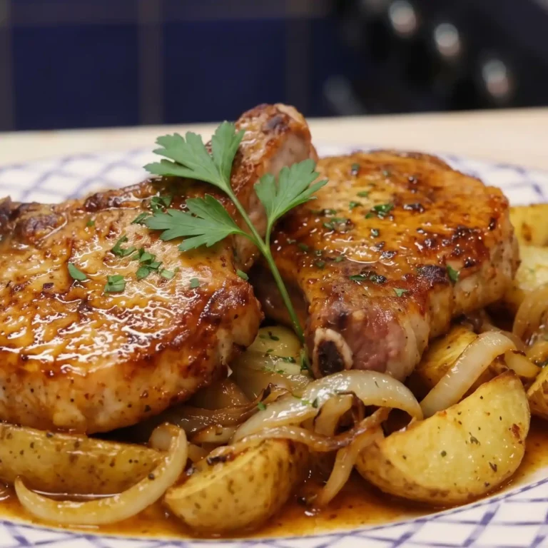 Easy One Pan Pork Chops and Potatoes