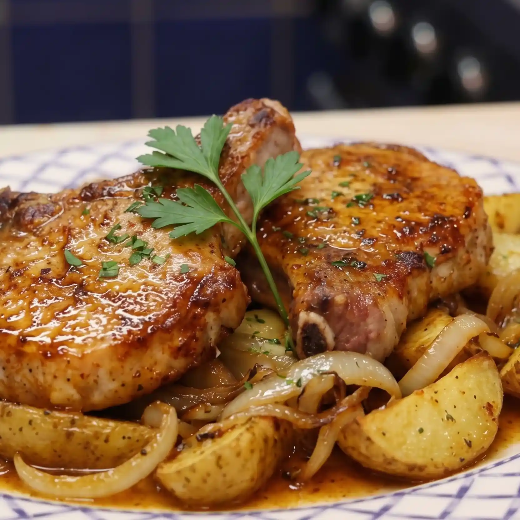 Easy One Pan Pork Chops and Potatoes
