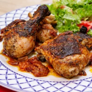 Poulet piri-piri au barbecue, citron, ail et herbes