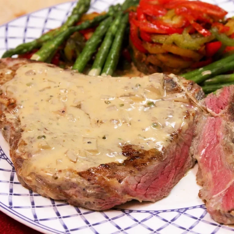 Rib Steak with Mustard Sauce