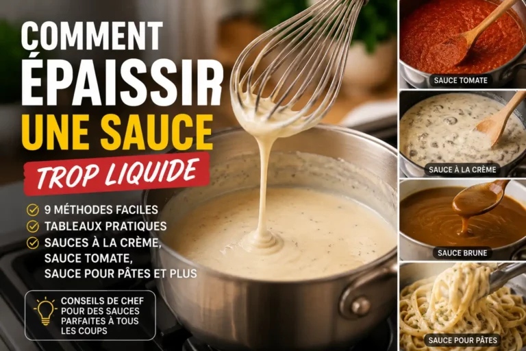 Comment épaissir une sauce trop liquide : les meilleures méthodes pour la cuisine maison