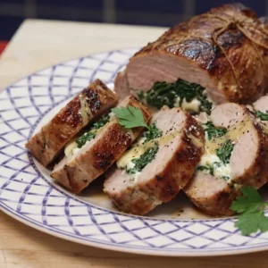 Stuffed Pork Tenderloin with Spinach and Cheese