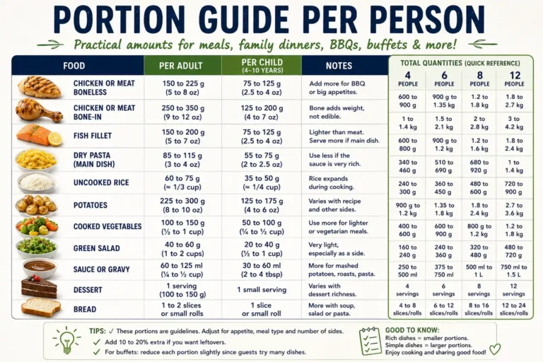 Portion Guide Per Person