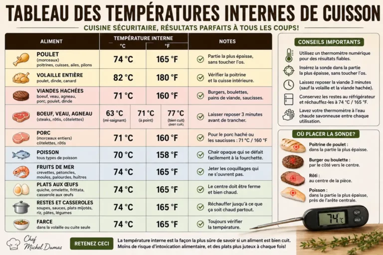 températures internes de cuisson