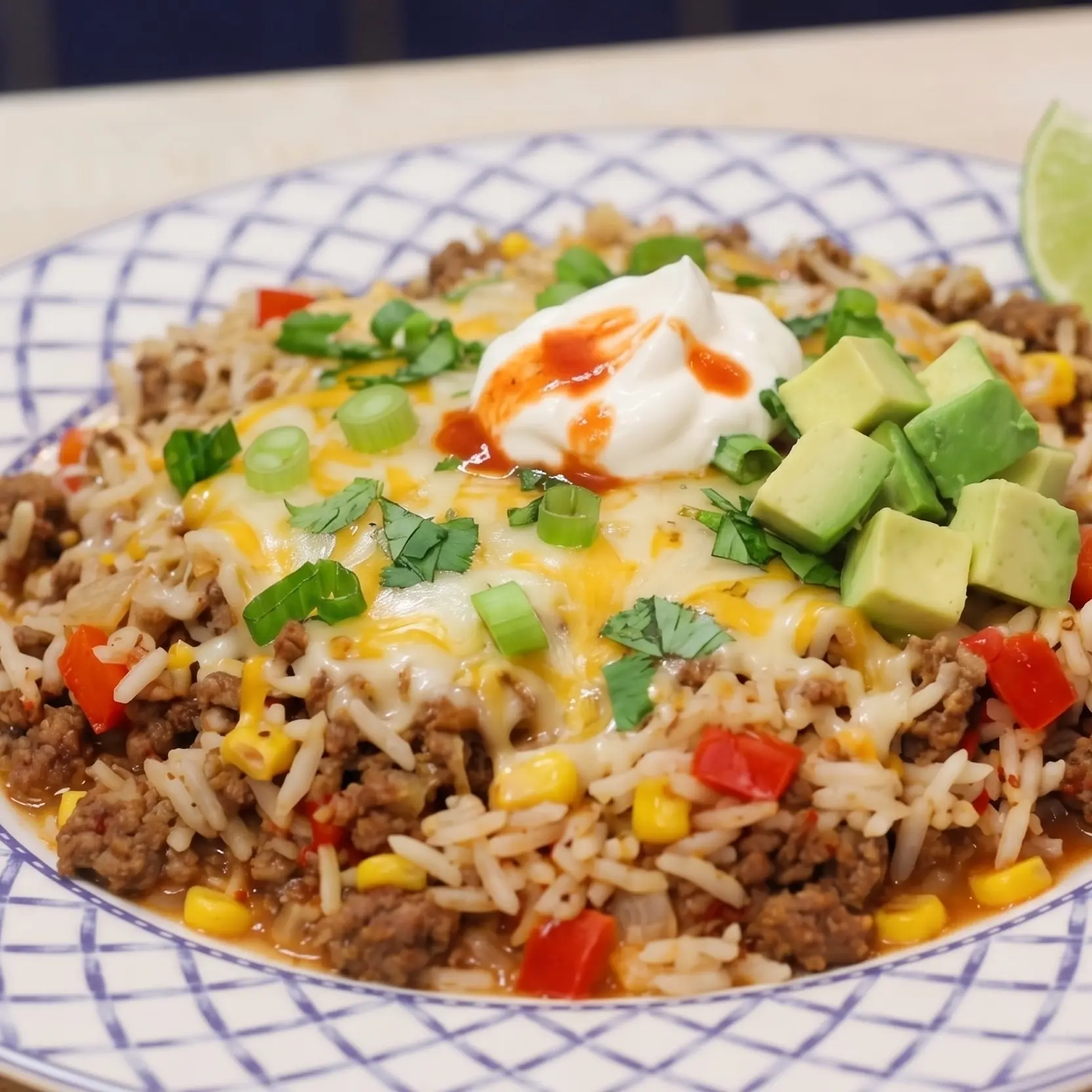 Poêlée de riz taco au boeuf haché