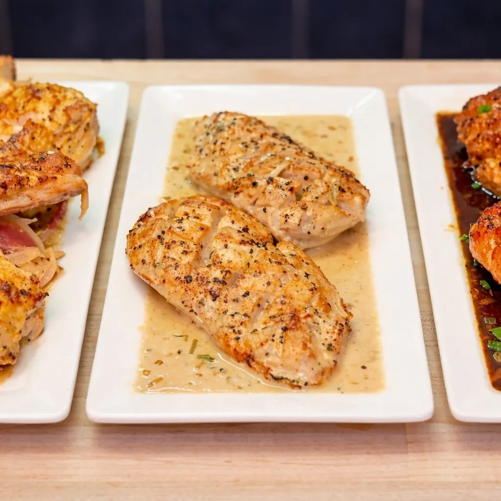 Poulet crémeux au poivre - Recette de poulet à la crème, cognac et échalotes