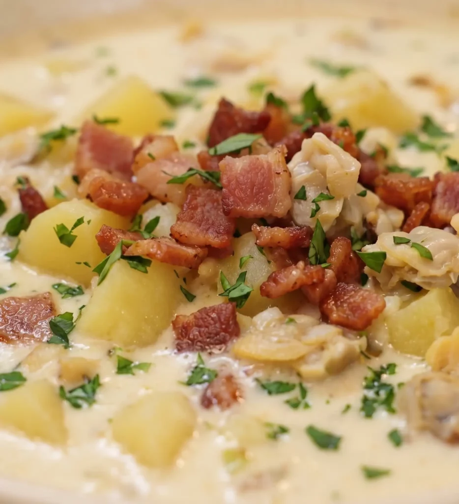Chaudr&eacute;e de palourdes cr&eacute;meuse avec pommes de terre
