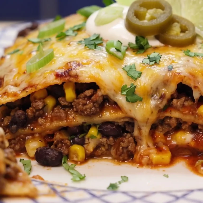 Gratin d’enchiladas au bœuf haché avec tortillas
